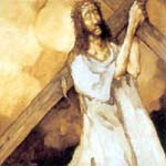 Stacja II
Pan Jezus przyjmuje krzyż na swe ramiona